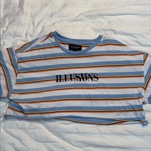 PACSUN ILLUSION CROPPED SHIRT